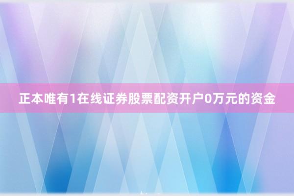 正本唯有1在线证券股票配资开户0万元的资金