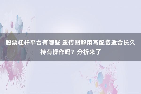 股票杠杆平台有哪些 遗传图解用写配资适合长久持有操作吗?分析来了