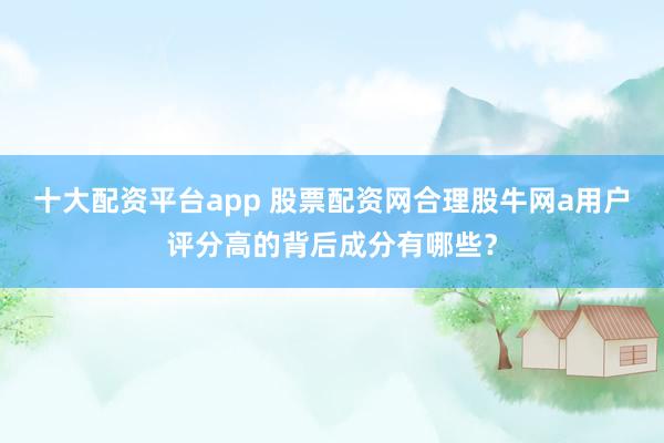 十大配资平台app 股票配资网合理股牛网a用户评分高的背后成分有哪些?