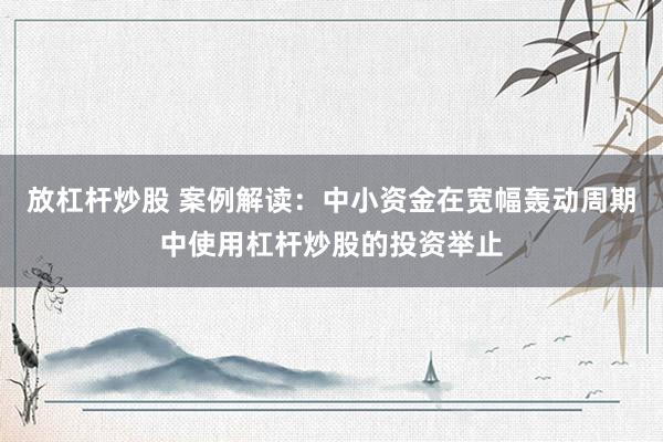 放杠杆炒股 案例解读:中小资金在宽幅轰动周期中使用杠杆炒股的投资举止